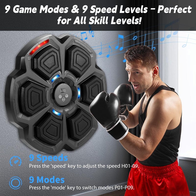 Bufferzone Music Boxing Machine, Music Punching Machine for Adults Kids, Interactive Boxing Target Wall Mounted with Gloves, Gift for Family Friends Large Size - Image 3